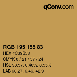 カラーコード: RGB 195 155 83 | qconv.com