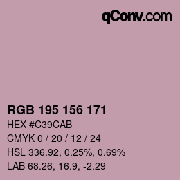 颜色代码: RGB 195 156 171 | qconv.com