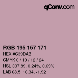 颜色代码: RGB 195 157 171 | qconv.com