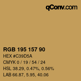 颜色代码: RGB 195 157 90 | qconv.com