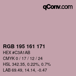Color code: RGB 195 161 171 | qconv.com