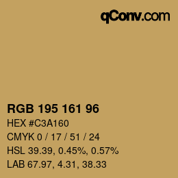 Farbcode: RGB 195 161 96 | qconv.com