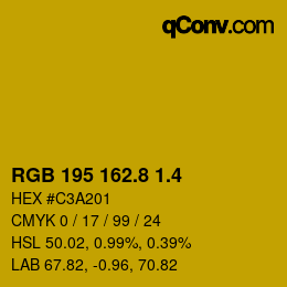 カラーコード: RGB 195 162.8 1.4 | qconv.com
