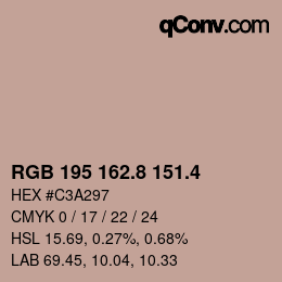 カラーコード: RGB 195 162.8 151.4 | qconv.com