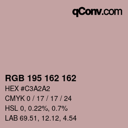 Color code: RGB 195 162 162 | qconv.com