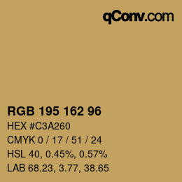 Farbcode: RGB 195 162 96 | qconv.com