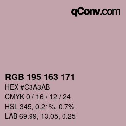 カラーコード: RGB 195 163 171 | qconv.com