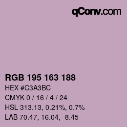 カラーコード: RGB 195 163 188 | qconv.com