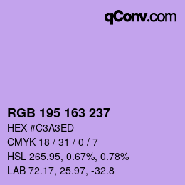 カラーコード: RGB 195 163 237 | qconv.com