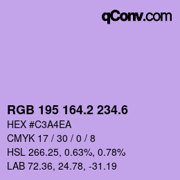 カラーコード: RGB 195 164.2 234.6 | qconv.com