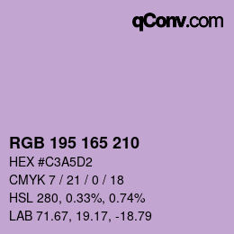 Código de color: RGB 195 165 210 | qconv.com