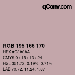 Color code: RGB 195 166 170 | qconv.com