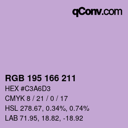 Código de color: RGB 195 166 211 | qconv.com