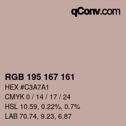 Code couleur: RGB 195 167 161 | qconv.com
