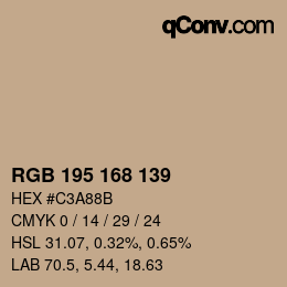 Farbcode: RGB 195 168 139 | qconv.com