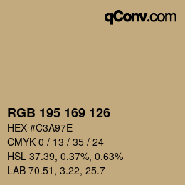 カラーコード: RGB 195 169 126 | qconv.com