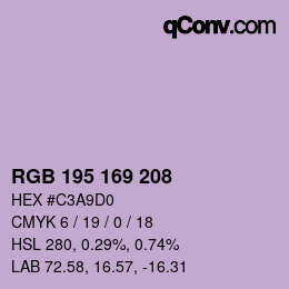 Farbcode: RGB 195 169 208 | qconv.com