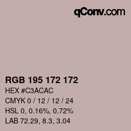 颜色代码: RGB 195 172 172 | qconv.com