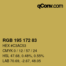 カラーコード: RGB 195 172 83 | qconv.com