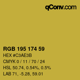 颜色代码: RGB 195 174 59 | qconv.com