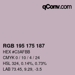 Color code: RGB 195 175 187 | qconv.com