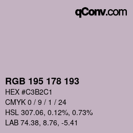 Code couleur: RGB 195 178 193 | qconv.com