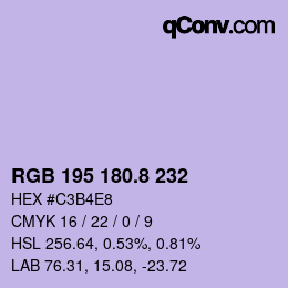 カラーコード: RGB 195 180.8 232 | qconv.com
