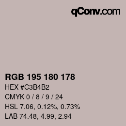 Farbcode: RGB 195 180 178 | qconv.com