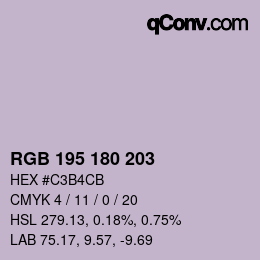 Color code: RGB 195 180 203 | qconv.com