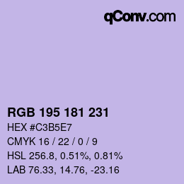 カラーコード: RGB 195 181 231 | qconv.com
