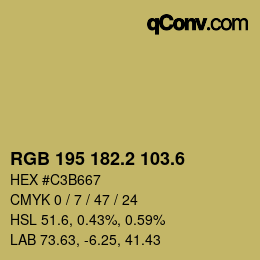 カラーコード: RGB 195 182.2 103.6 | qconv.com