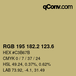 カラーコード: RGB 195 182.2 123.6 | qconv.com