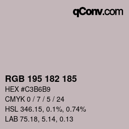 Color code: RGB 195 182 185 | qconv.com