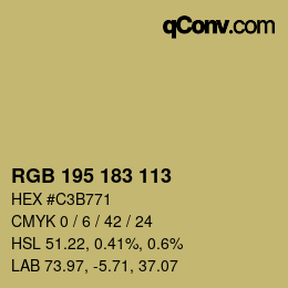 Color code: RGB 195 183 113 | qconv.com