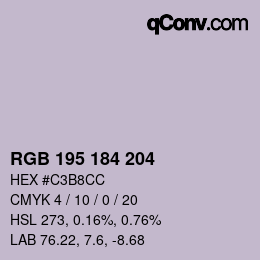 Farbcode: RGB 195 184 204 | qconv.com