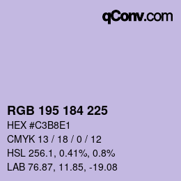 Farbcode: RGB 195 184 225 | qconv.com