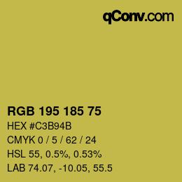 Farbcode: RGB 195 185 75 | qconv.com