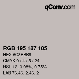 Farbcode: RGB 195 187 185 | qconv.com