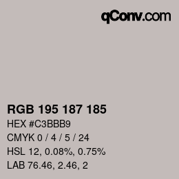 カラーコード: RGB 195 187 185 | qconv.com