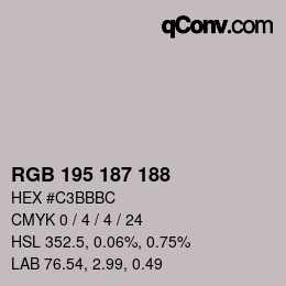 Color code: RGB 195 187 188 | qconv.com