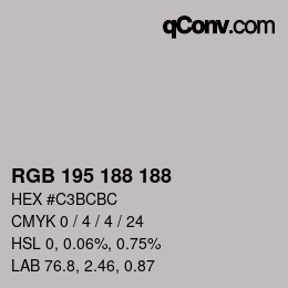 Farbcode: RGB 195 188 188 | qconv.com