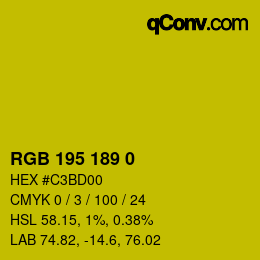 Farbcode: RGB 195 189 0 | qconv.com