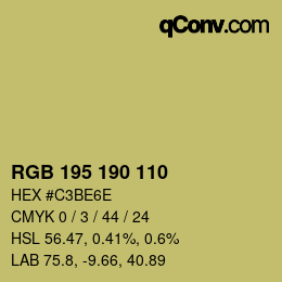 カラーコード: RGB 195 190 110 | qconv.com