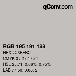 Código de color: RGB 195 191 188 | qconv.com