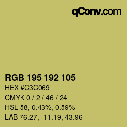 Color code: RGB 195 192 105 | qconv.com