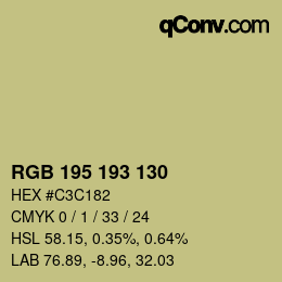 Farbcode: RGB 195 193 130 | qconv.com