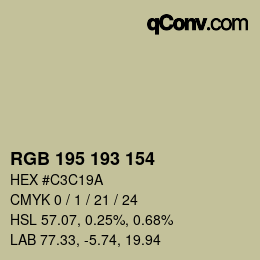 Farbcode: RGB 195 193 154 | qconv.com