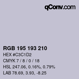 Farbcode: RGB 195 193 210 | qconv.com