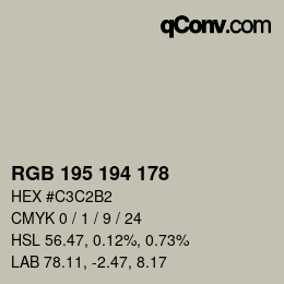 Farbcode: RGB 195 194 178 | qconv.com