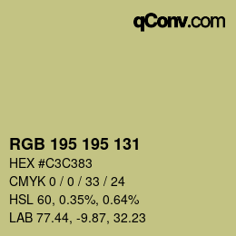 Farbcode: RGB 195 195 131 | qconv.com